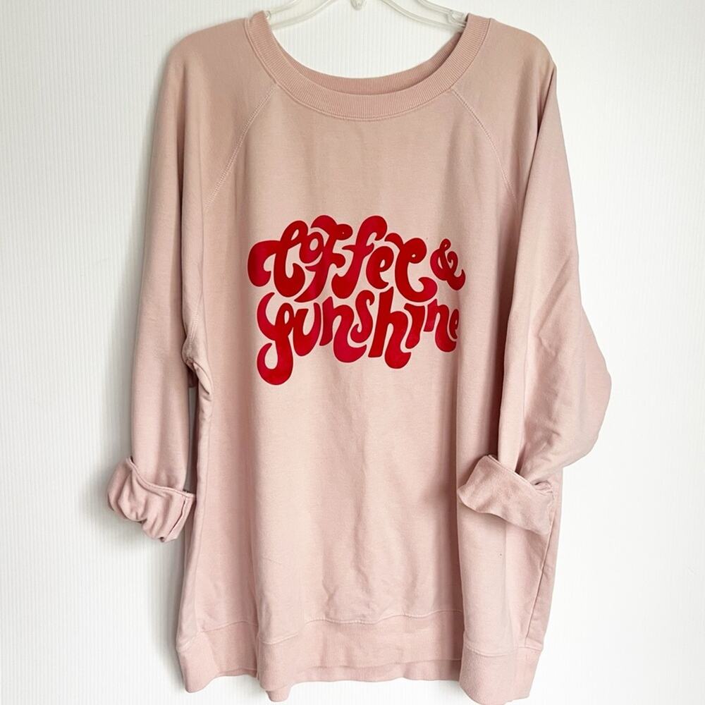 Wildfox Coffee & Sunshine Sweatshirt XL Pink